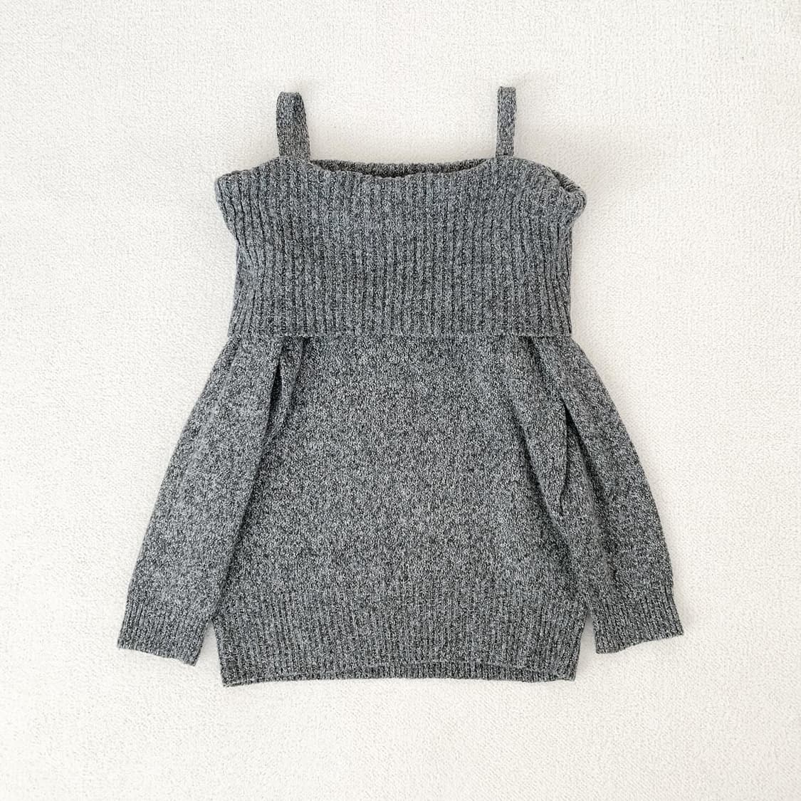 보카시 니트 오프숄더 원피스 상품이미지1