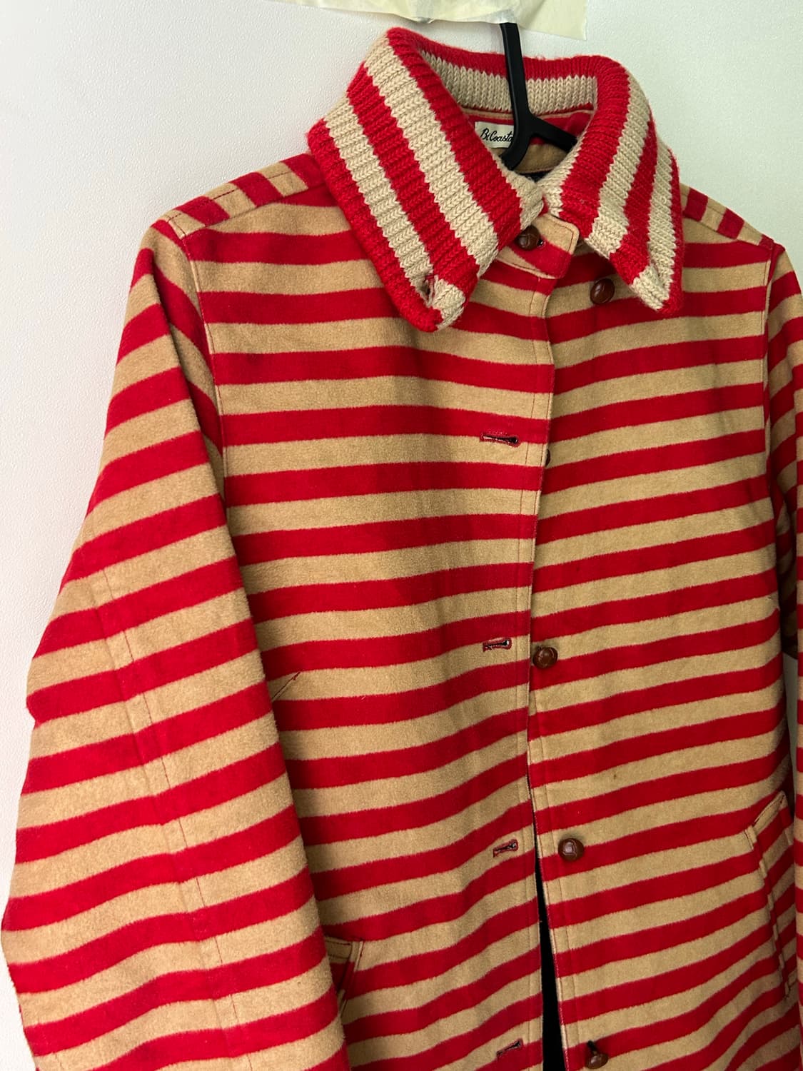 Vintage 코튼 스웨이드 스트라이프 싱글 자켓 상품이미지4