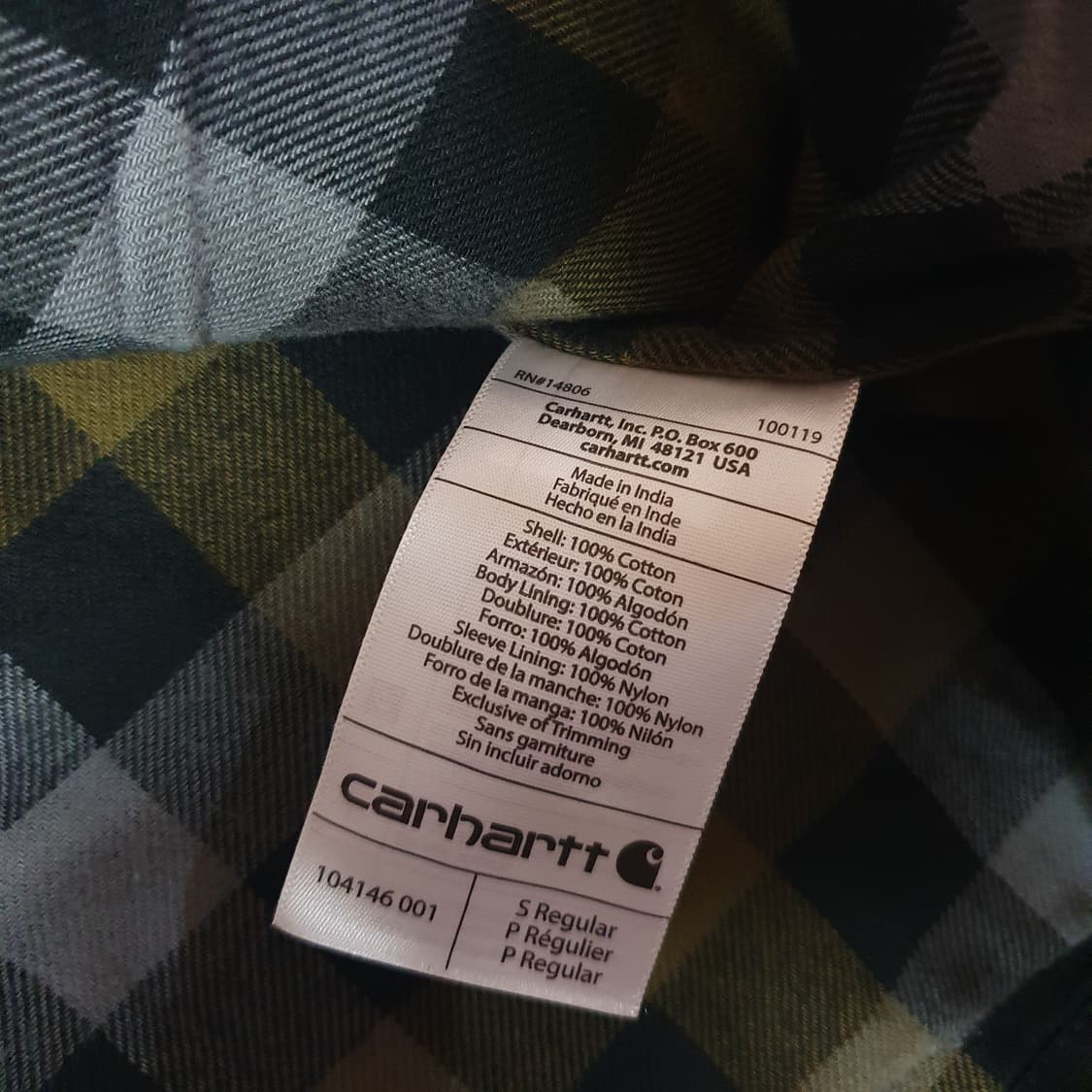 칼하트 립스탑 솔리드 셔츠 자켓 S 블랙 상품이미지8