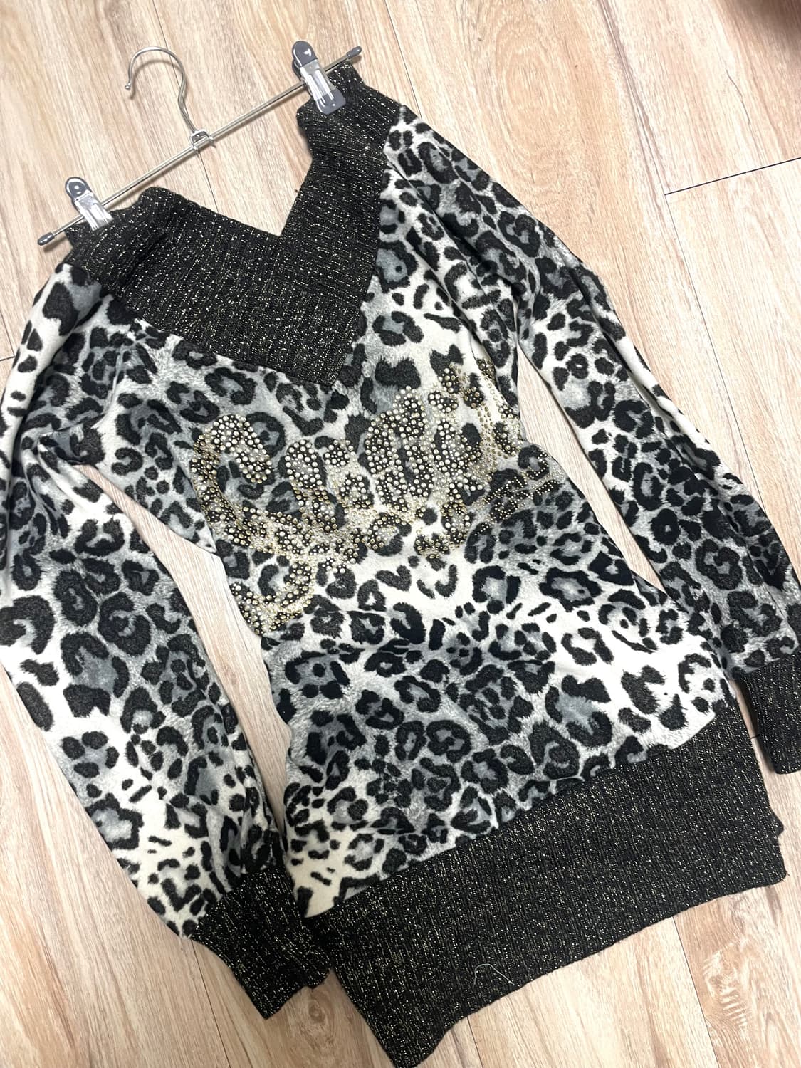 레오파드 갸루 오프숄더 원피스 상품이미지1