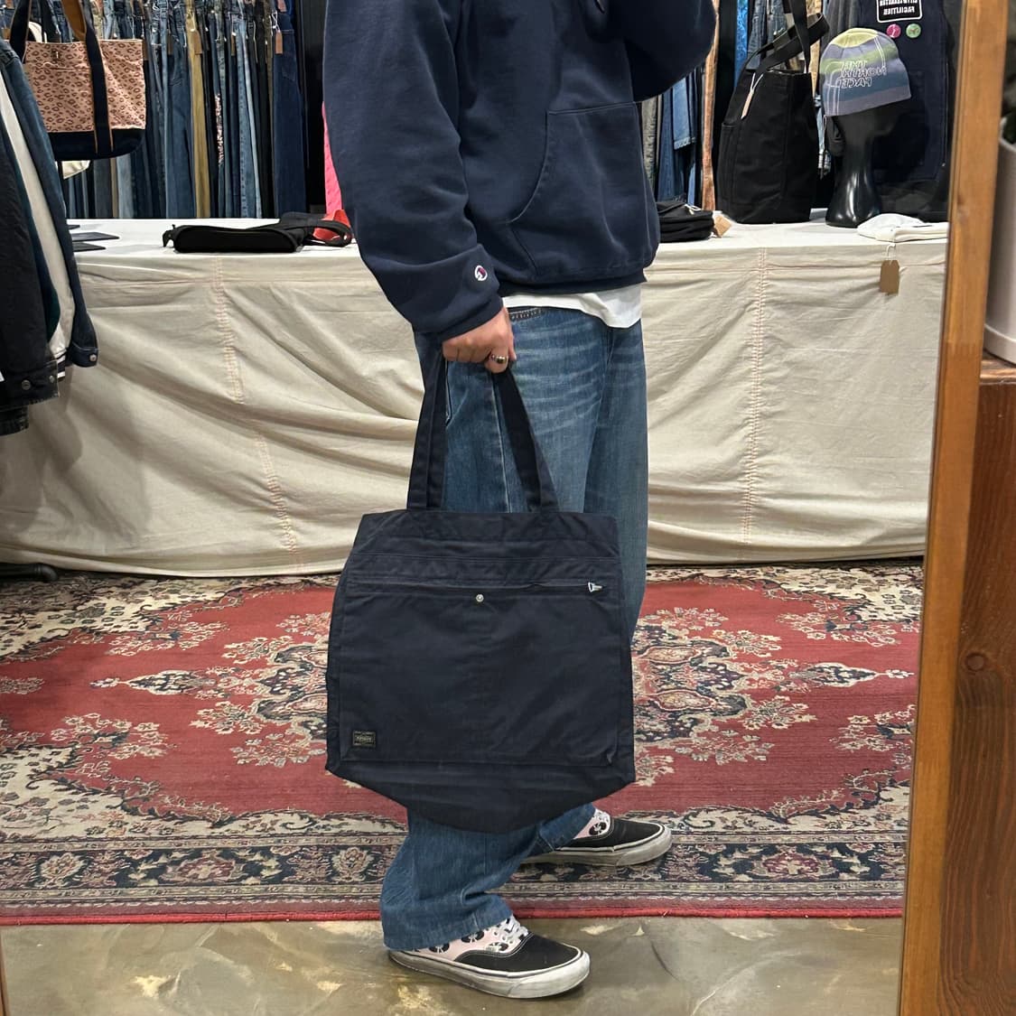 요시다 포터 큐브 립스탑 네이비 숄더백 토트백 상품이미지9