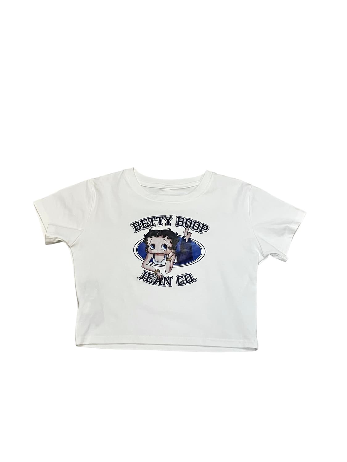 빈티지 베티붑 크롭 슬림핏 반팔 화이트 #csz3859 상품이미지3
