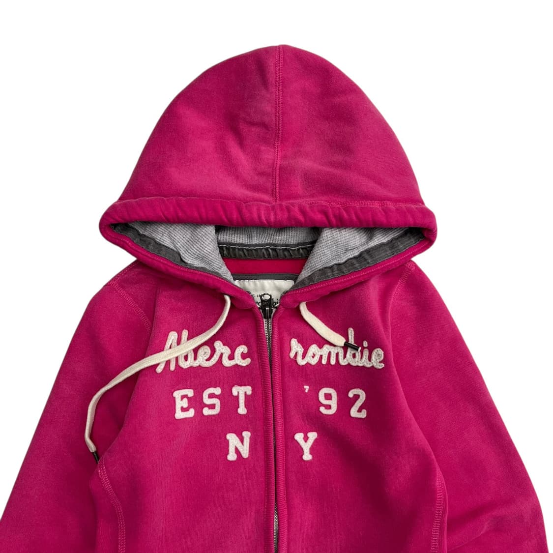 아베크롬비 센터로고 핑크 후드집업 XS 상품이미지4