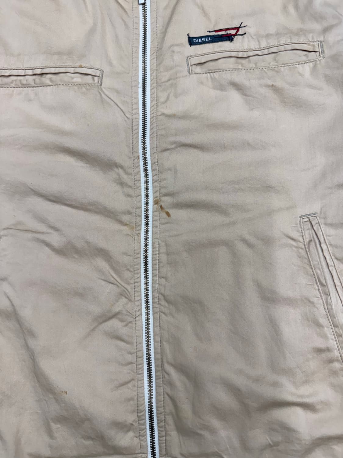 M)디젤 빈티지 베이지 코튼 블루종 자켓(오염) 상품이미지5