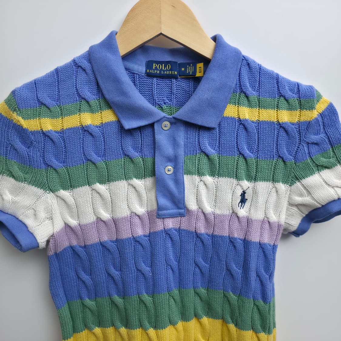 [M] 폴로 랄프로렌 스트라이프 케이블 니트 카라티 상품이미지4
