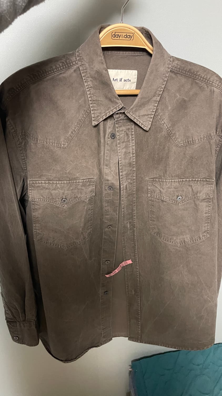 [M] 아트이프액츠 워시드 웨스턴 셔츠 모스그레이 상품이미지2