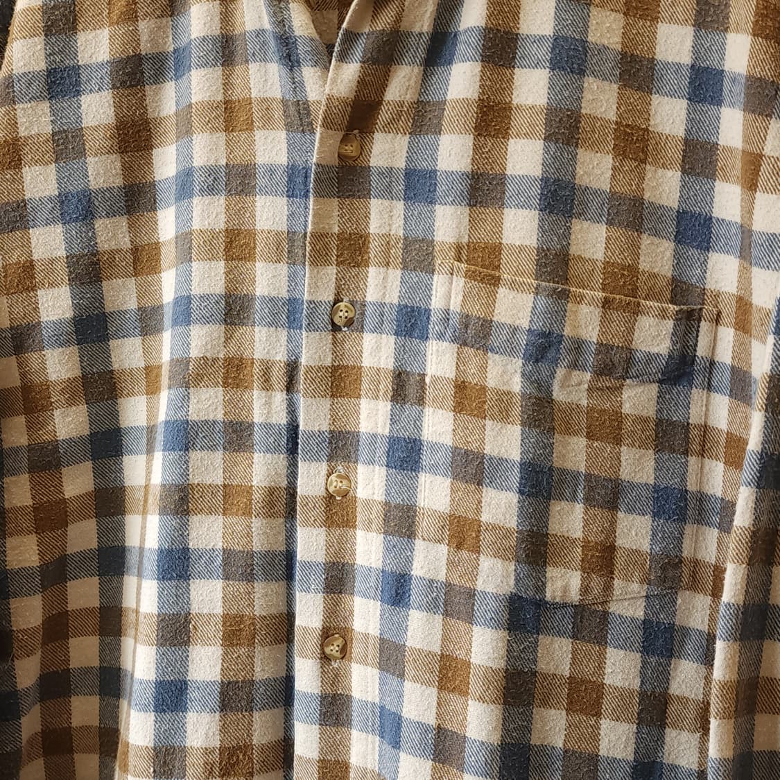 90s 아메리칸 빈티지 체크셔츠 헤비 플란넬 워크셔츠 블루 브라운 L 상품이미지6
