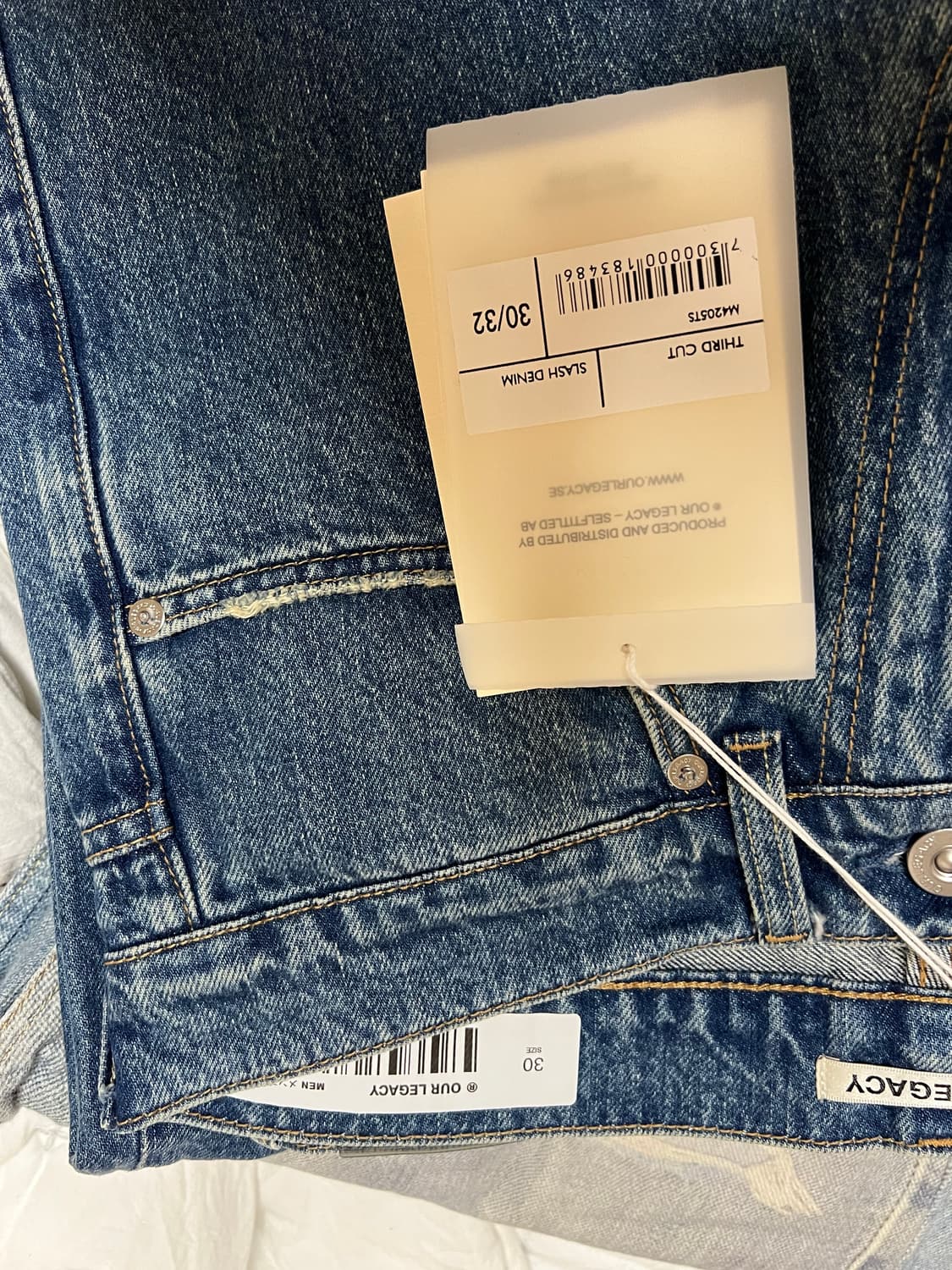 아워레가시 슬래쉬 데님 써드컷 30사이즈 상품이미지3