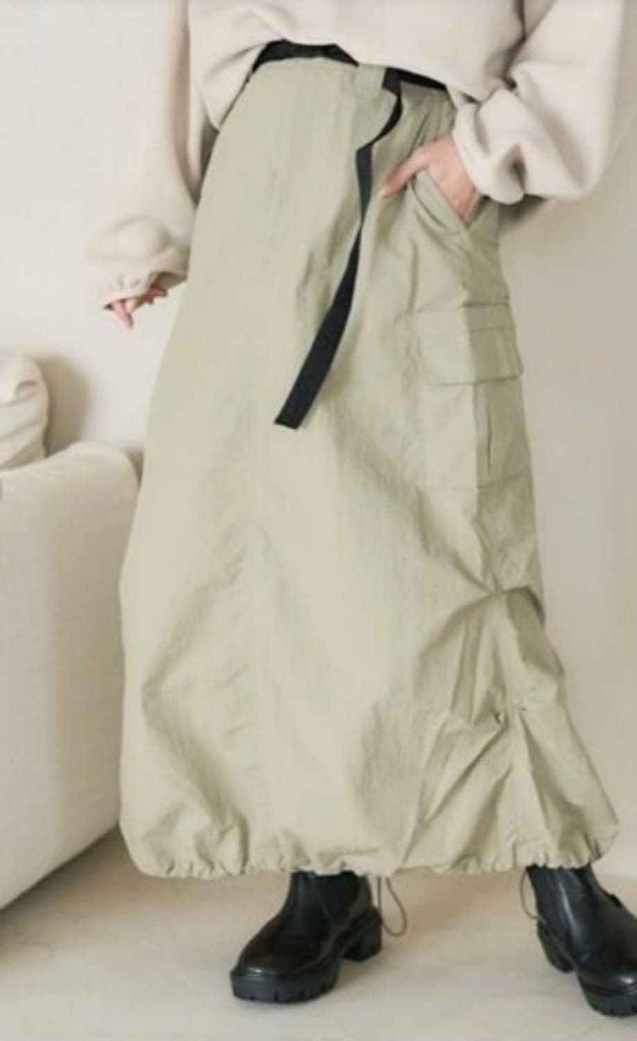 프릭스스토어 나일론 카고 롱 스커트 상품이미지2