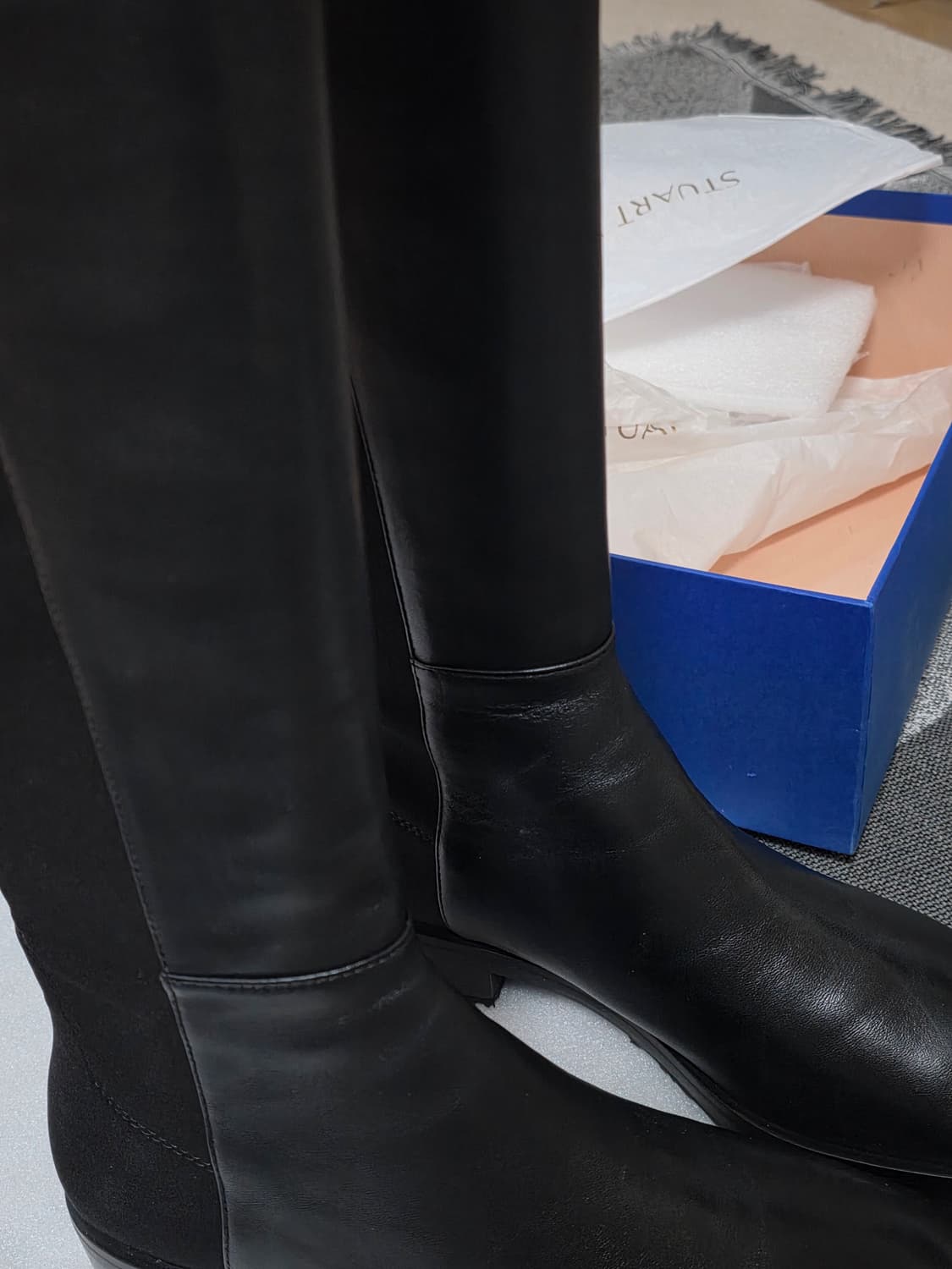 스튜어트 와이츠먼 킬란 블랙 소가죽 롱부츠 245 새상품 상품이미지6
