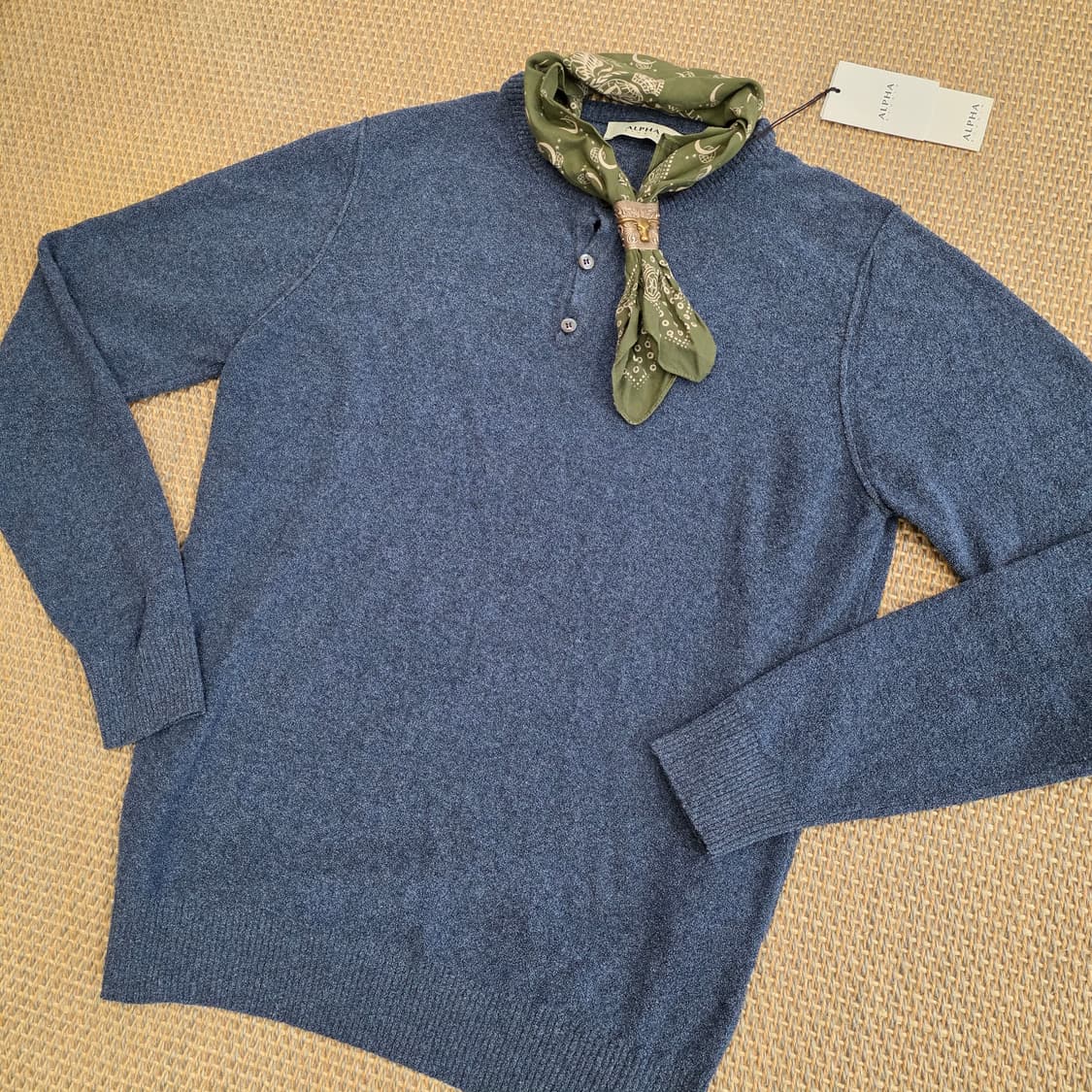 Alpha Studio 최상급 헨리넥 코튼 니트 티셔츠 상품이미지9