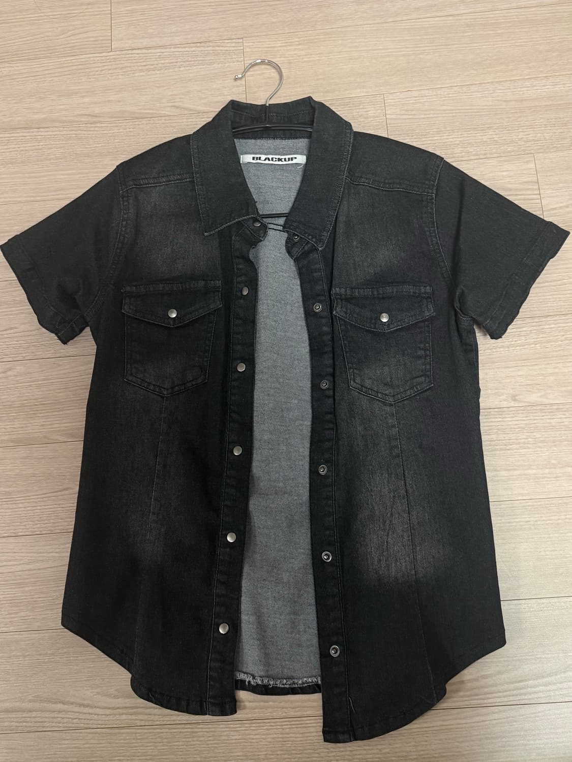 Blackup 데님 반팔셔츠 상품이미지1