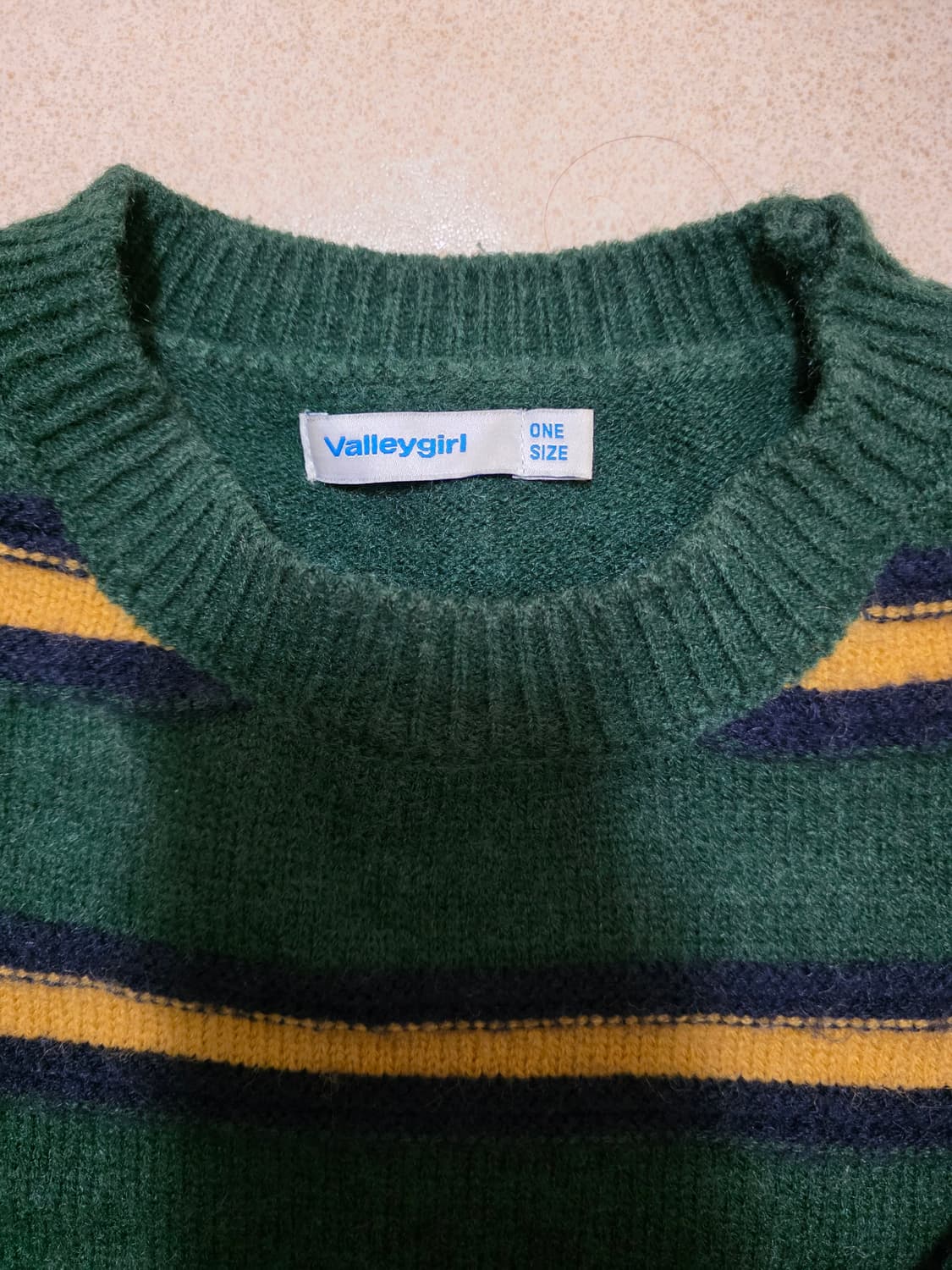 밸리걸 초록 스트라이프 니트 상품이미지1