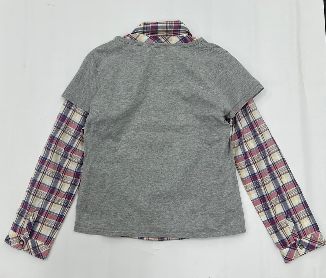 🐾하구미의 러블리 레이어드 상의코디🐾 Y2K 괴짜 빈티지 체크 셔츠  상품이미지3