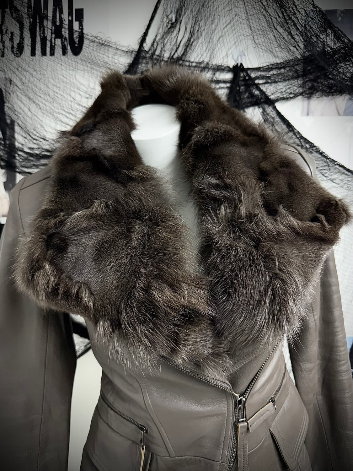 00s fur leather jacket 상품이미지2