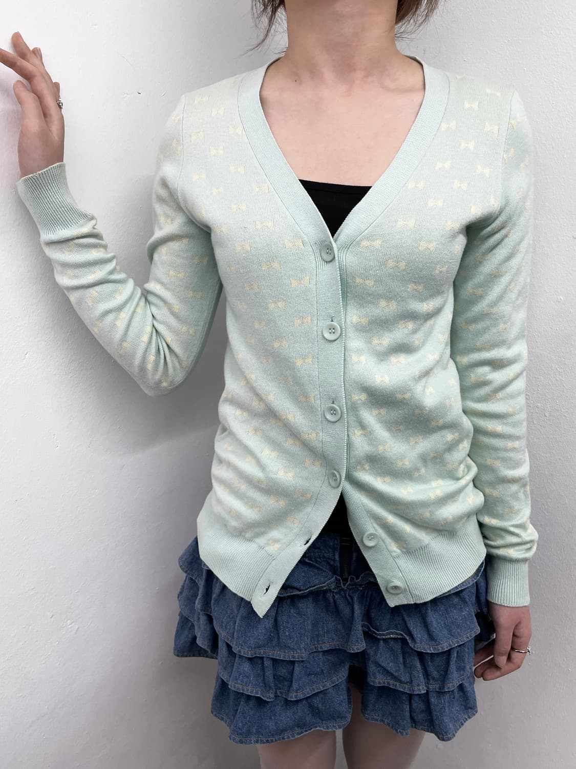민트코어 키치 리본 가디건🎀 상품이미지2