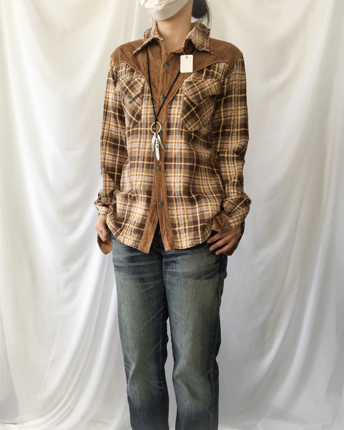 Western mood check pattern shirt 상품이미지1