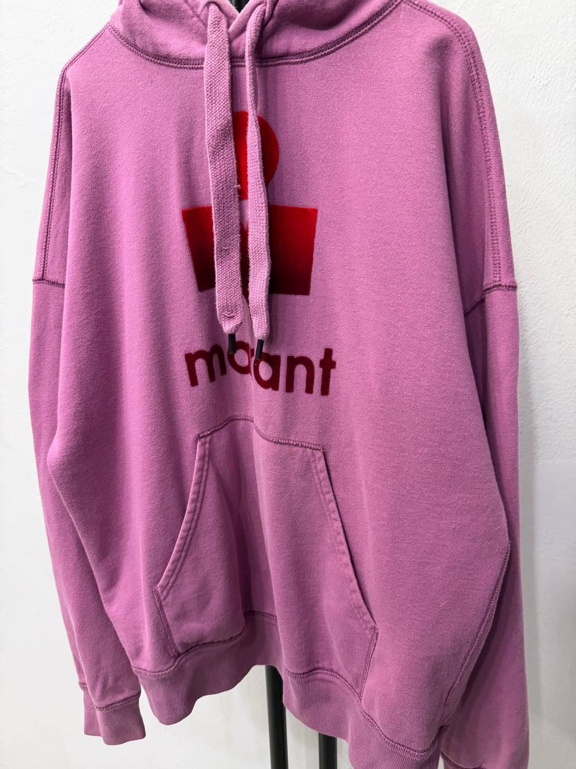 정품) 이자벨마랑 오버핏 핑크 로고 후드티 36 상품이미지3