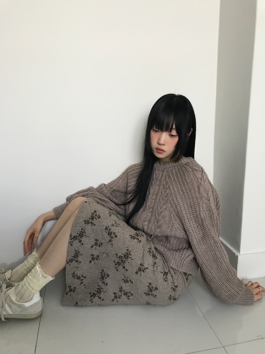 Floret long skirt(beige) 상품이미지2