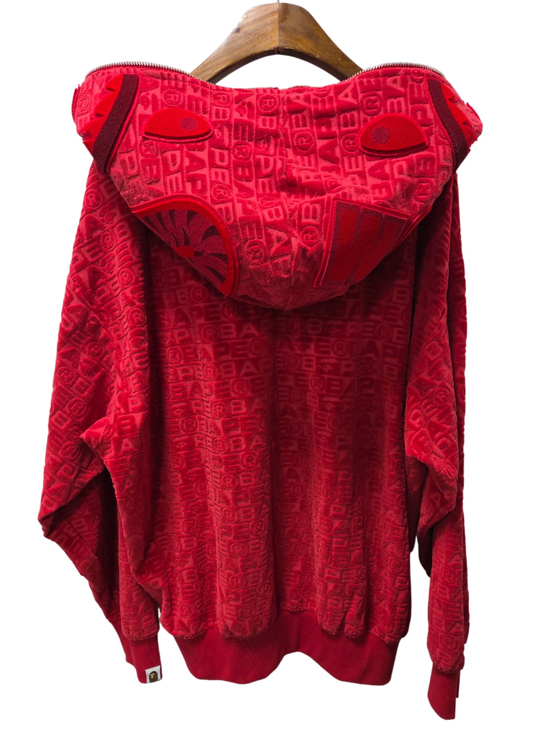 베이프 럭스 스포츠 패턴 샤크 릴렉스드 핏 Fz 후드 레드 상품이미지2