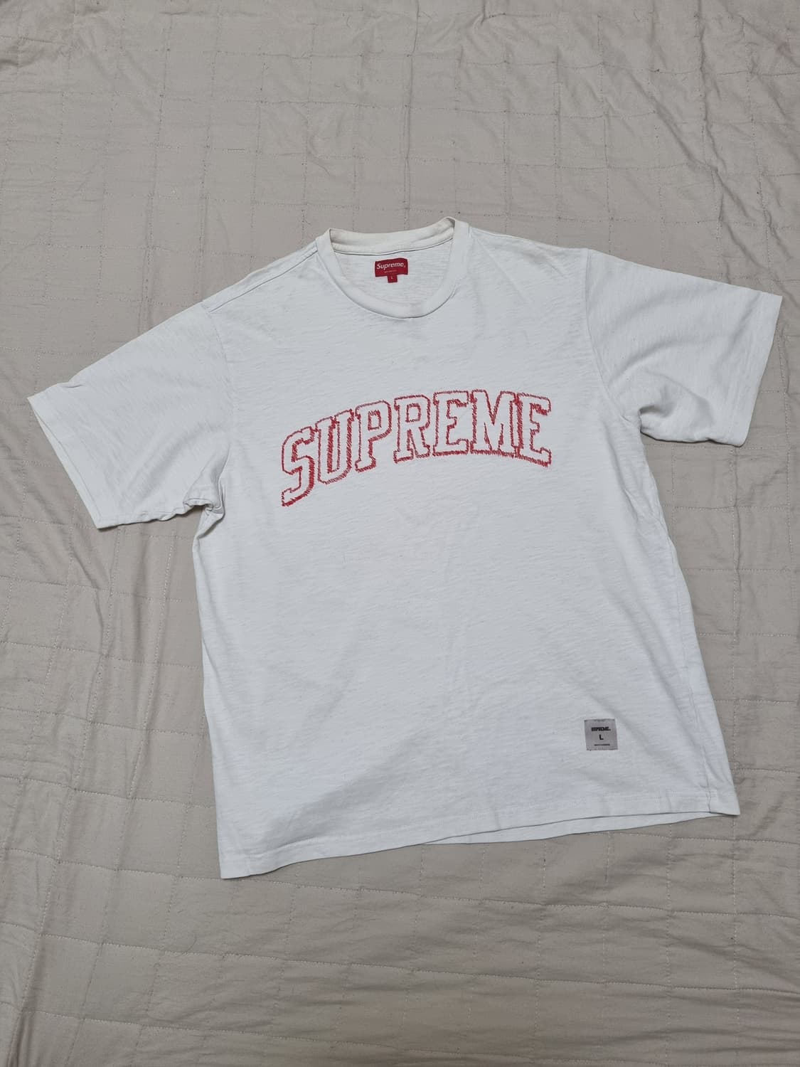 Supreme Sketch Embroidered S/S Top White 상품이미지1
