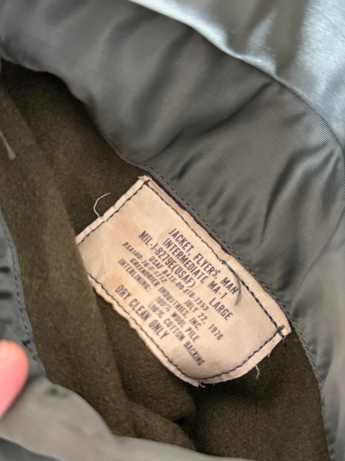 70년대 MA-1 플라이트 자켓 L사이즈 상품이미지8