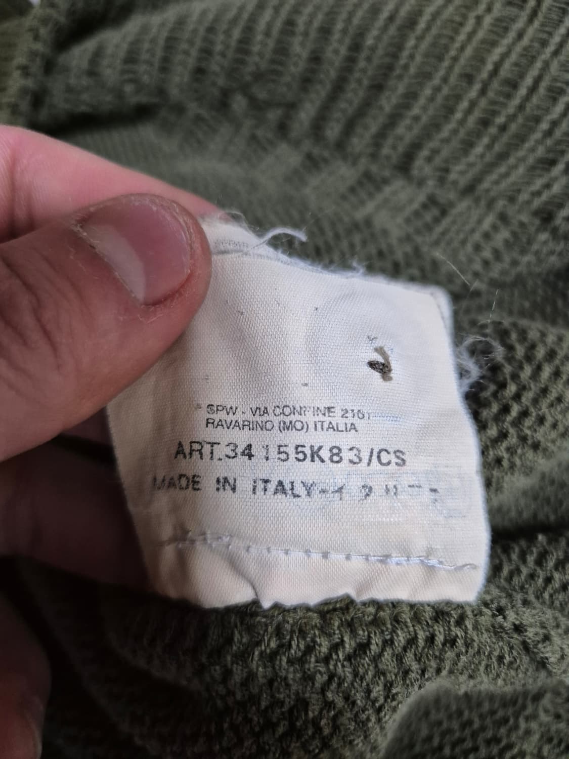 [XL] 2000SS 스톤아일랜드 목폴라 카키 니트 반집업 상품이미지4