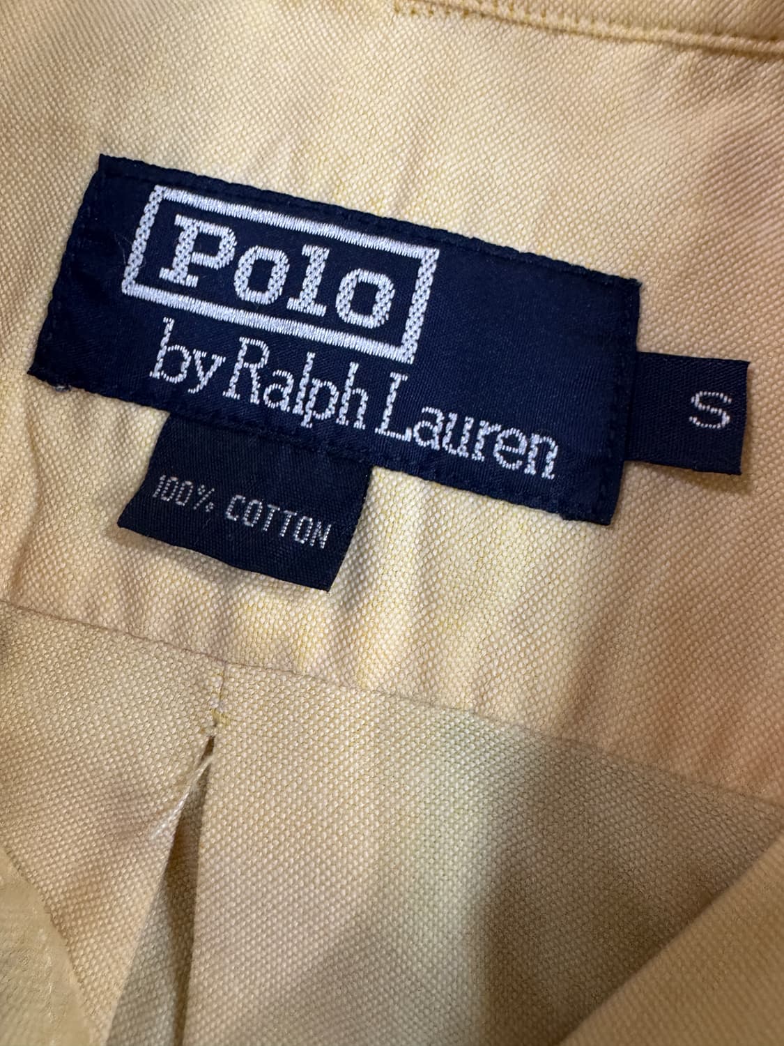 폴로 랄프로렌 솔리드 코튼 셔츠 옐로우 M 상품이미지3