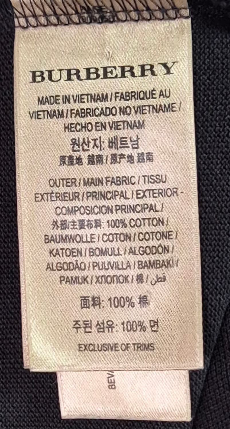 XL ) 버버리 블랙 PK 반팔티 상품이미지3