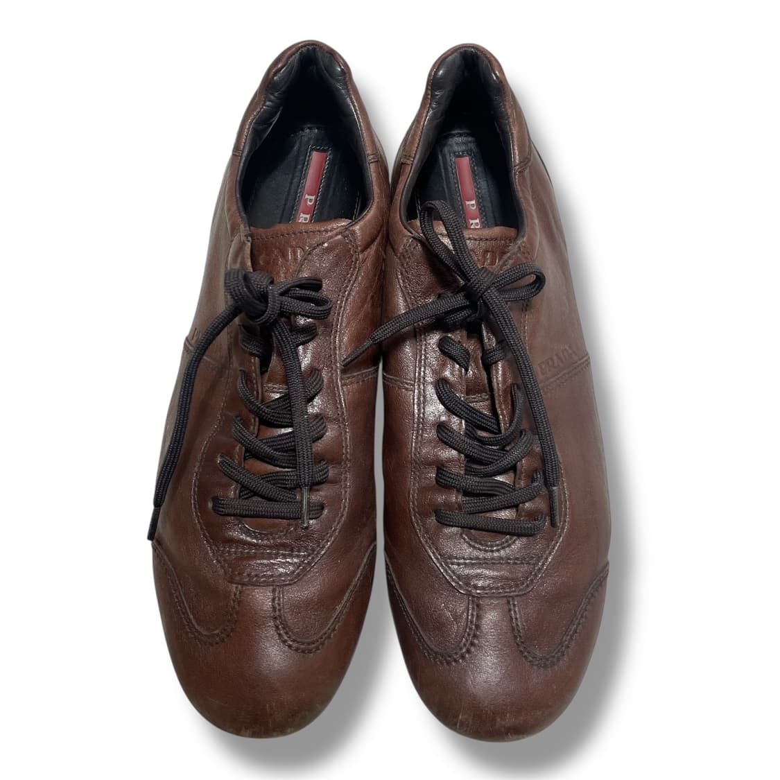 280) 프라다 스포츠 레더 로고 스니커즈 신발 상품이미지3