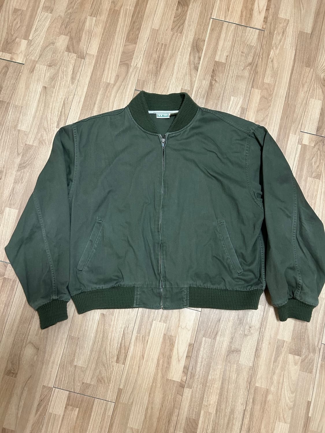 빈티지 엘엘빈 봄버 블루종 자켓 올리브 상품이미지2