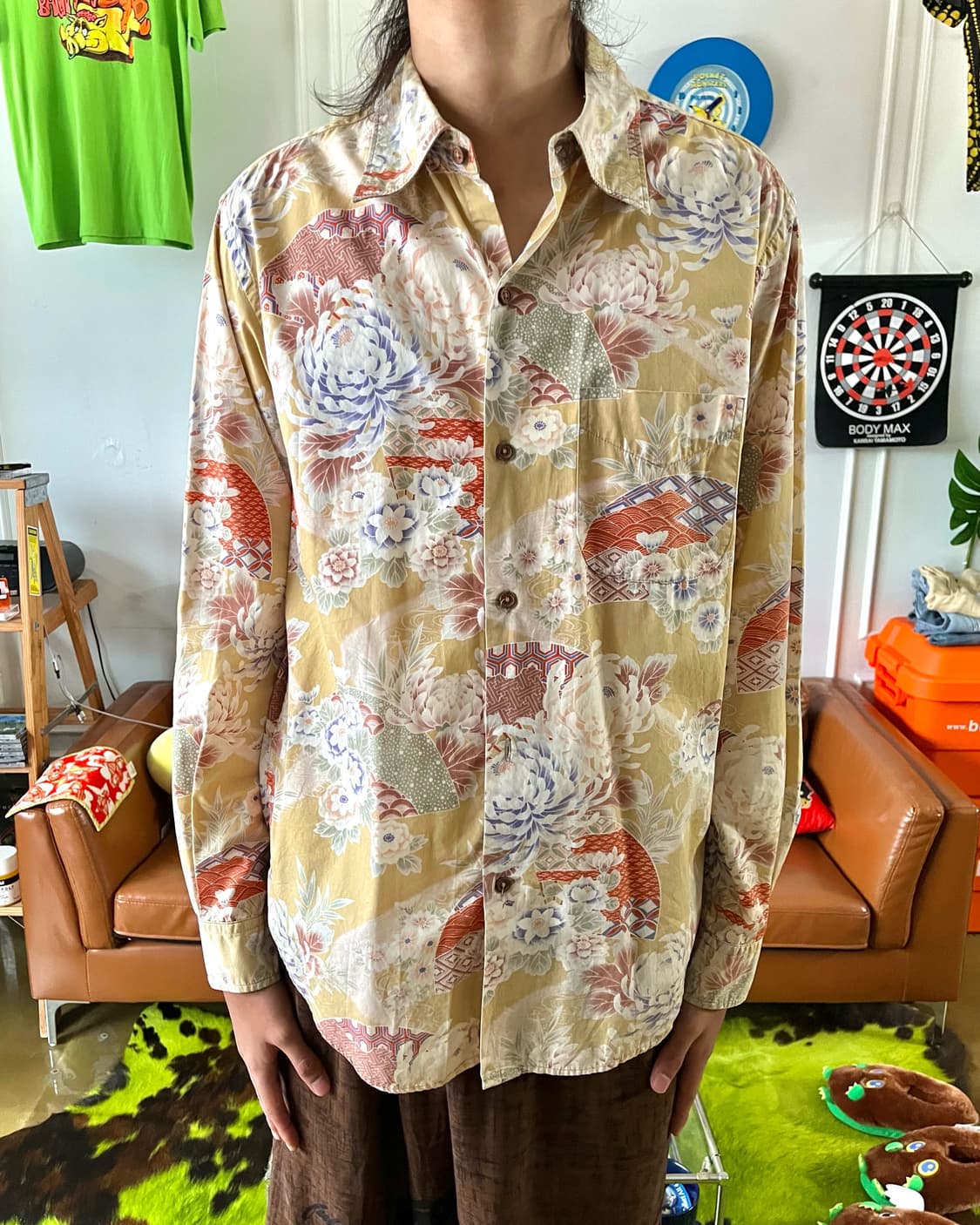 ~2000s TAKEO KIKUCHI Oriental Art Shirt 상품이미지2