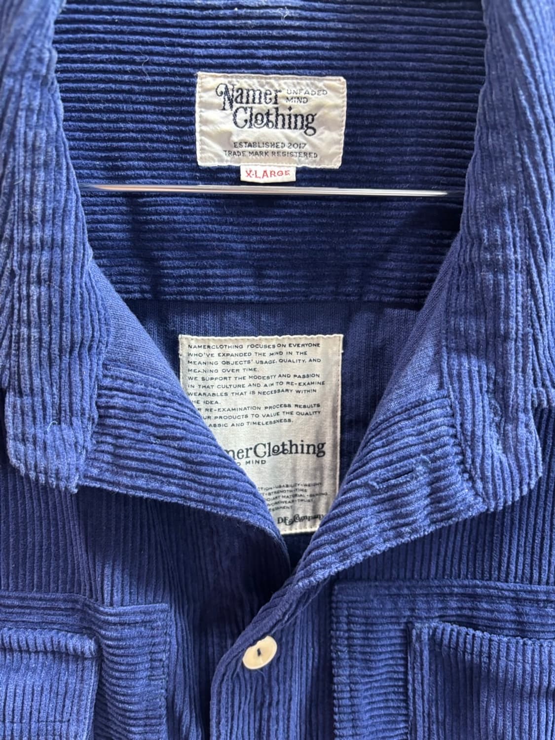 (XL) 네이머클로딩 네이비 코듀로이 셔츠  5.9 상품이미지3