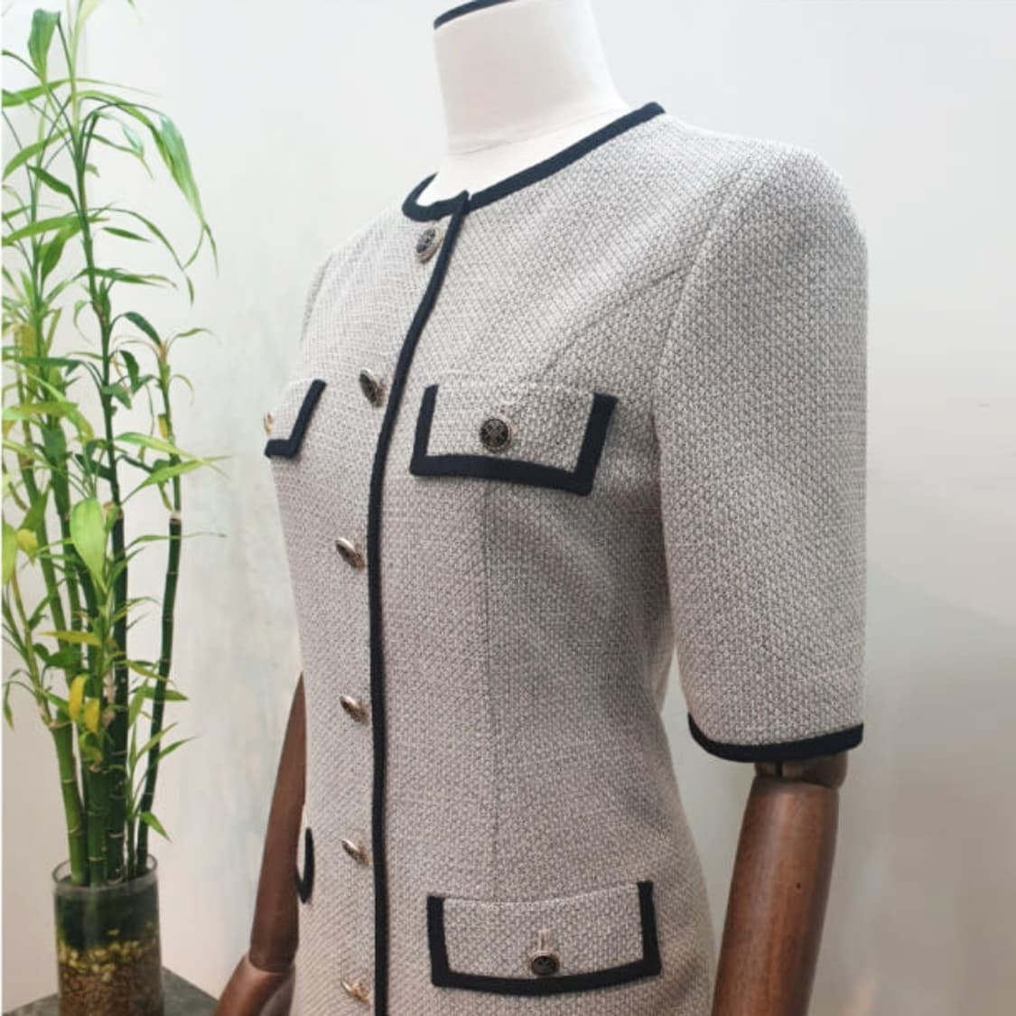 모조에스핀(MOJO.S.PHINE) 노카라 트위드 반팔원피스 55 상품이미지3