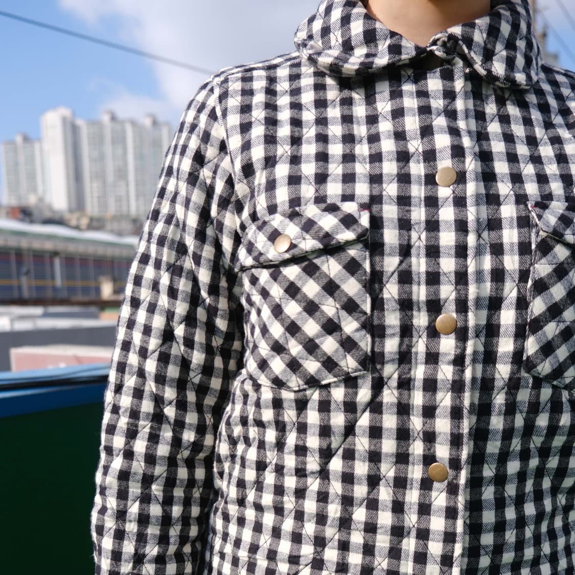 체크 모리 패딩 자켓 상품이미지8