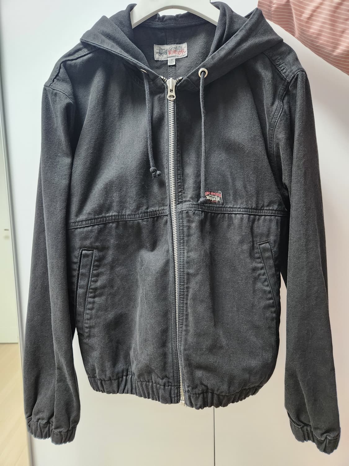 m 스투시 언라인드 캔버스 워크 자켓 블랙 상품이미지1