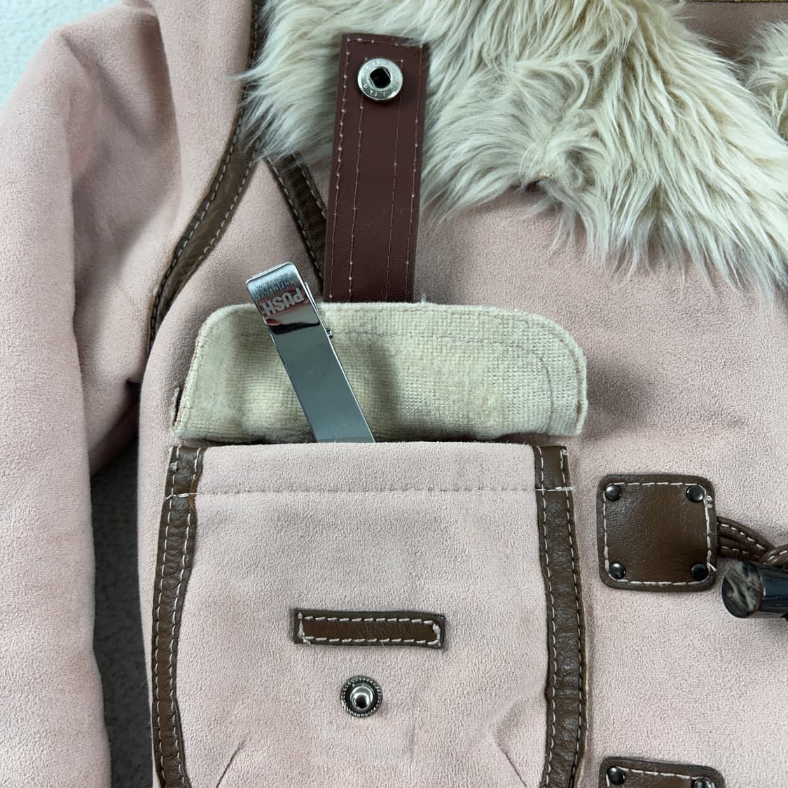 에고이스트 무스탕 퍼 자켓 핑크 상품이미지6