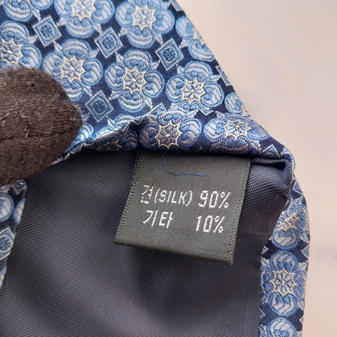 아쿠아스큐텀 실크 블루 패턴 넥타이 9.4cm A+등급 K2210 상품이미지10