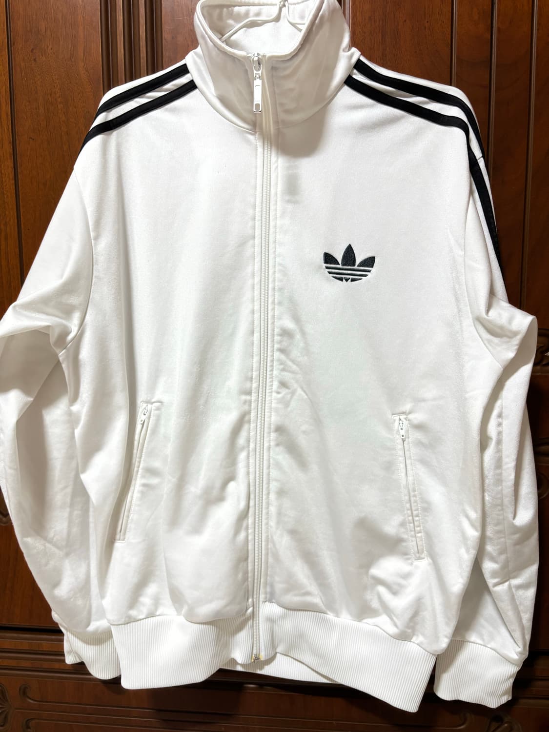 아디다스 파이어버드 구파 흰검 화이트 져지 집업 트랙탑 상품이미지1