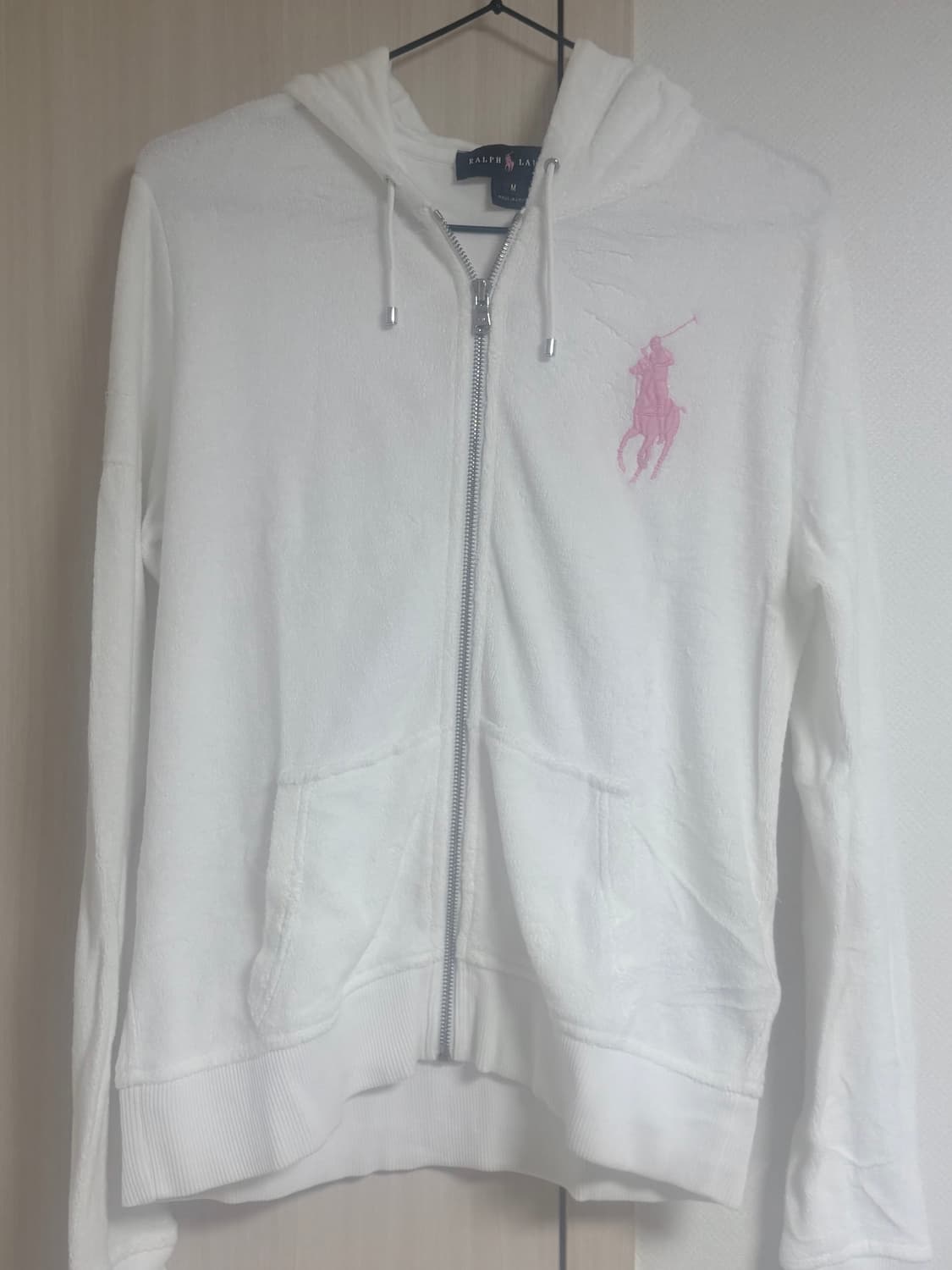 레전드매물 폴로 빅포니 화이트 핑크 후드집업 상품이미지1