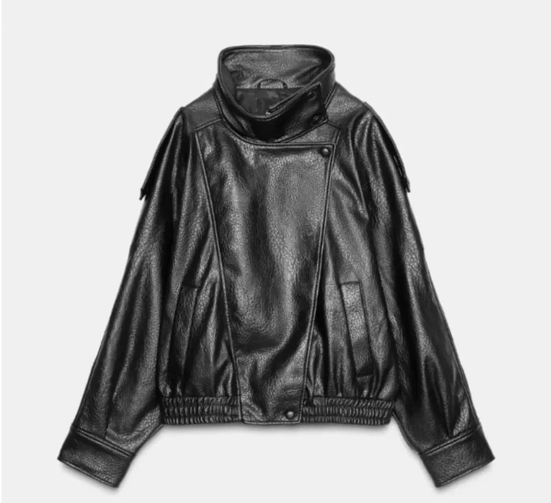 자라 zara 생로랑맛레더자켓 페이크레더점퍼 xs 상품이미지1