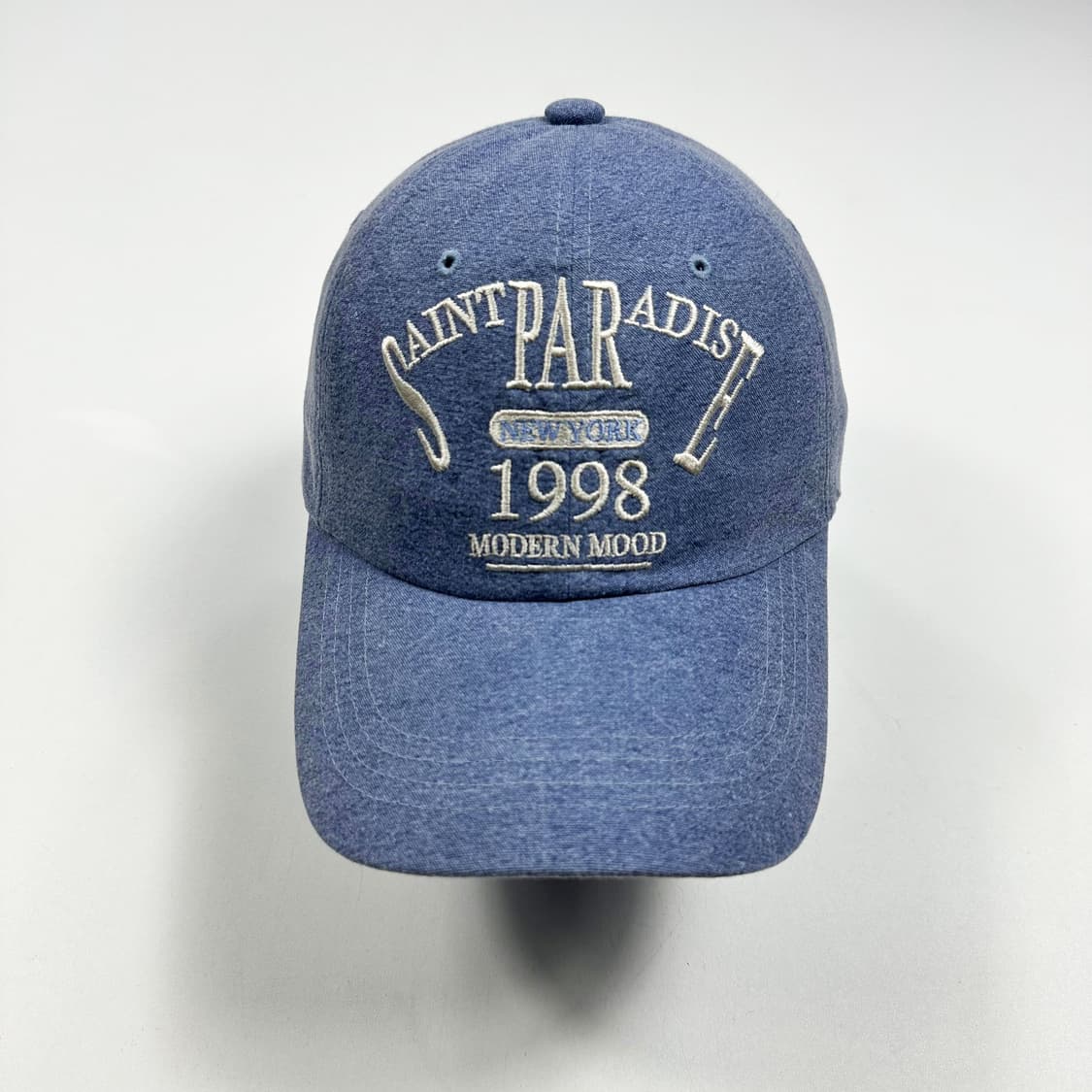 VTG 빈티지 스카이 블루 자수 볼캡 모자 상품이미지2