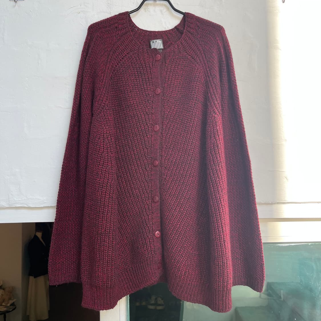 Lilith 릴리스 버건디 알파카 울 니트 사디건 XS 상품이미지1