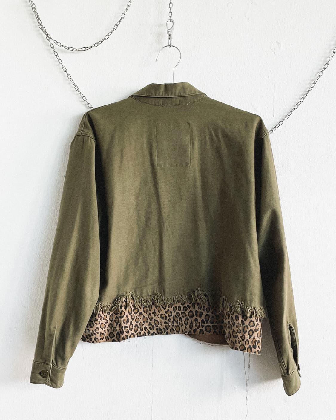 R13 크롭컷 레오파드 레이어 밀리터리 자켓 상품이미지9