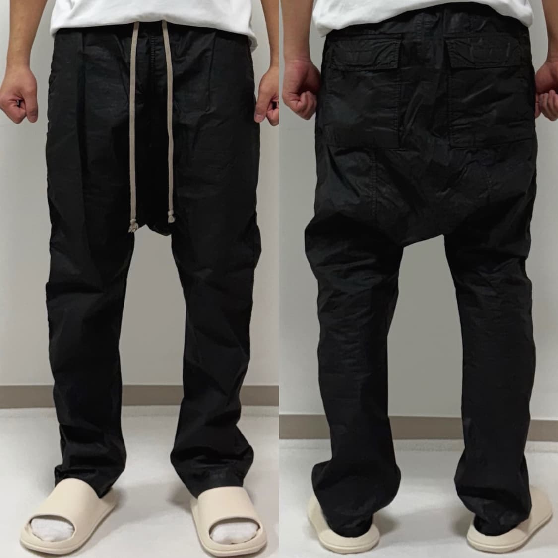 릭오웬스 15SS 다크쉐도우 드로우스트링 코팅 배기 팬츠 상품이미지1