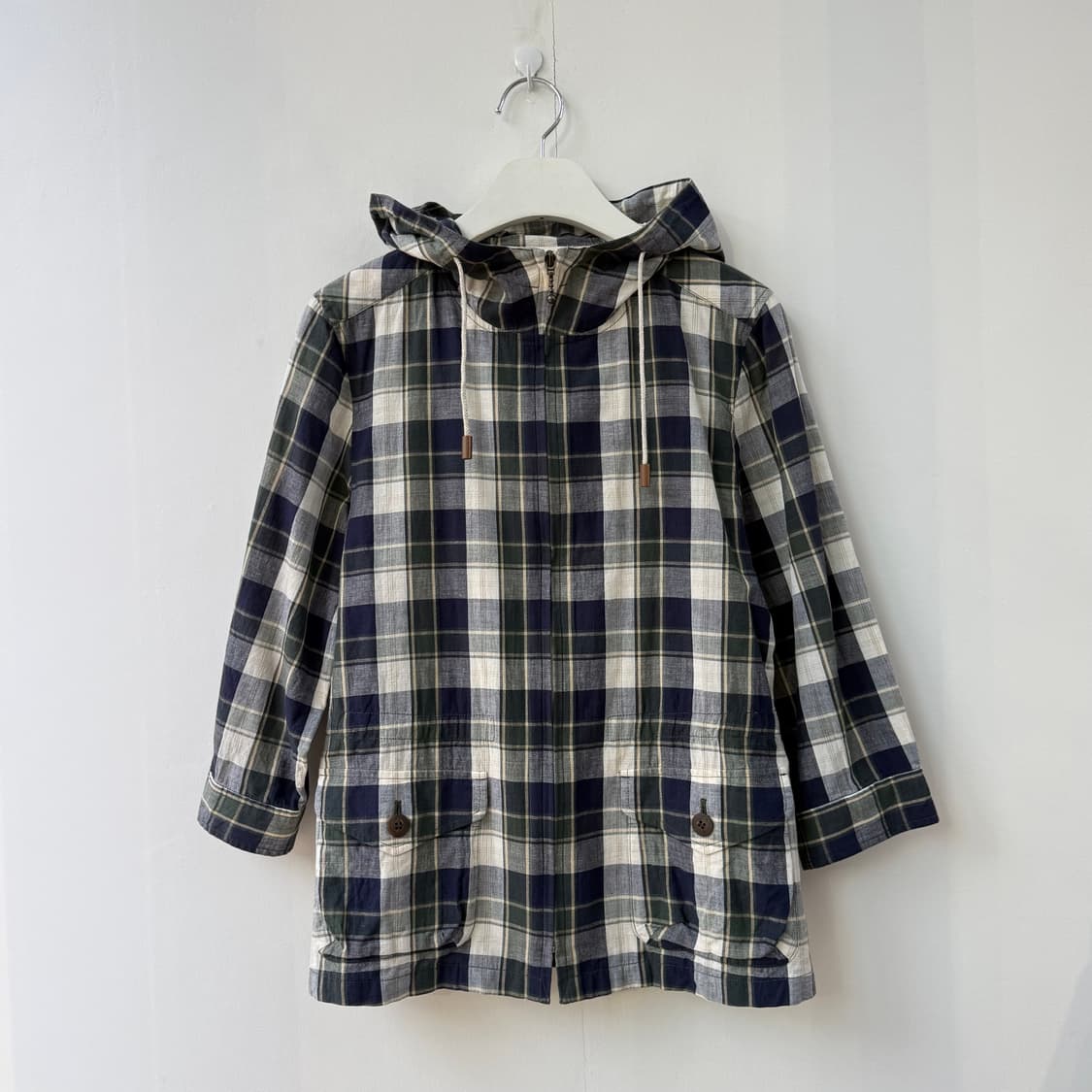 맥그리거 7부소매 체크 후드집업 자켓 상품이미지1