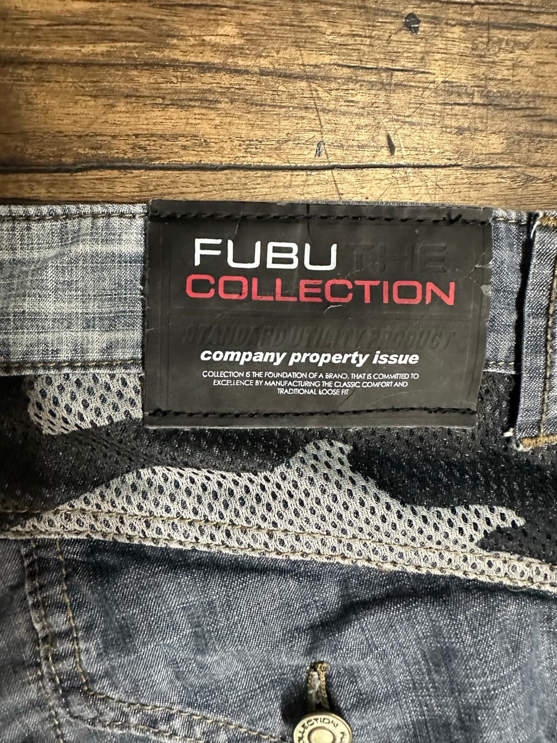 후부(FUBU) THE COLLECTION 카모 메쉬 패치 데님 카고팬츠 상품이미지9