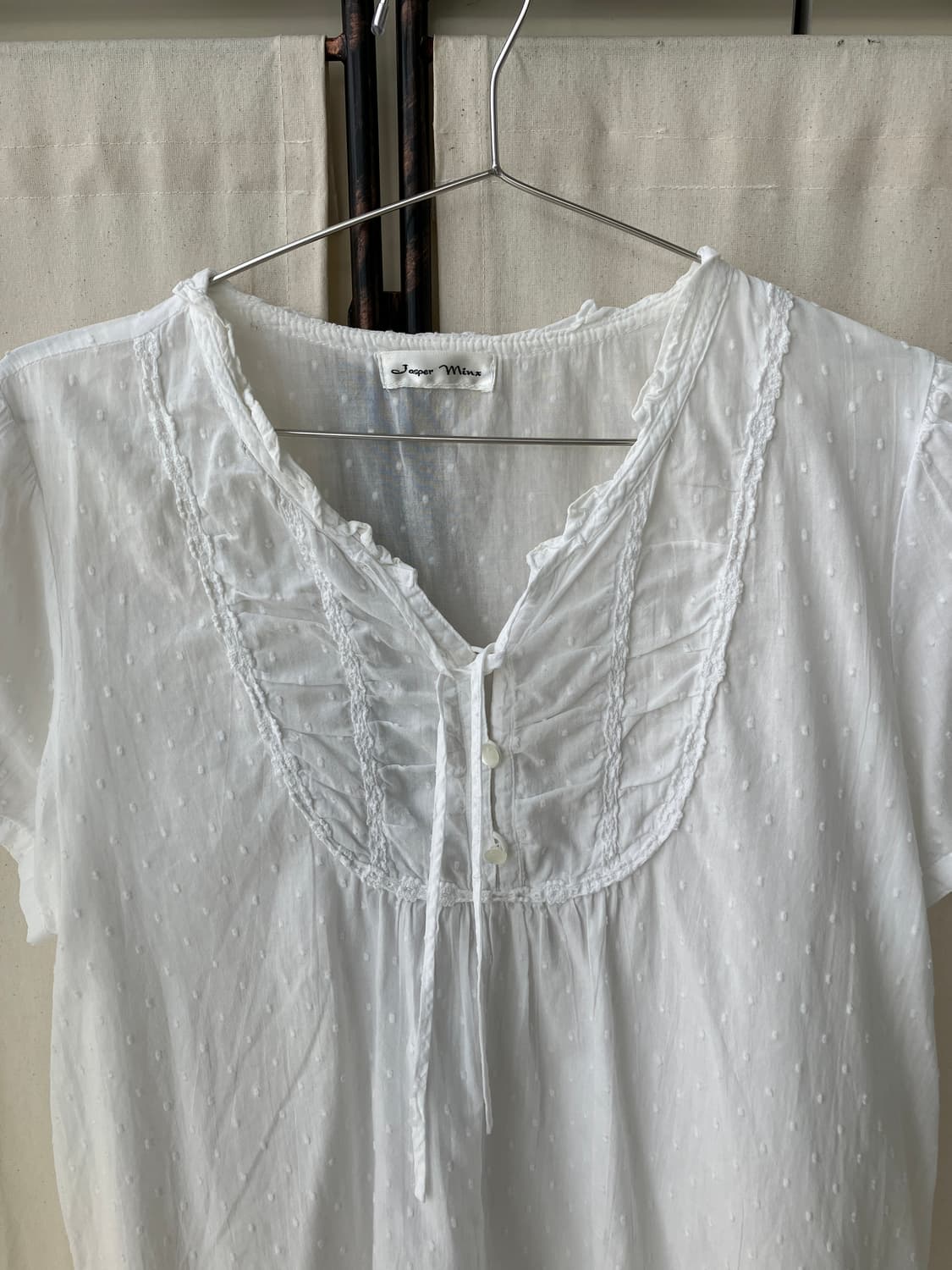 mori pompom lace shirring blouse 상품이미지5