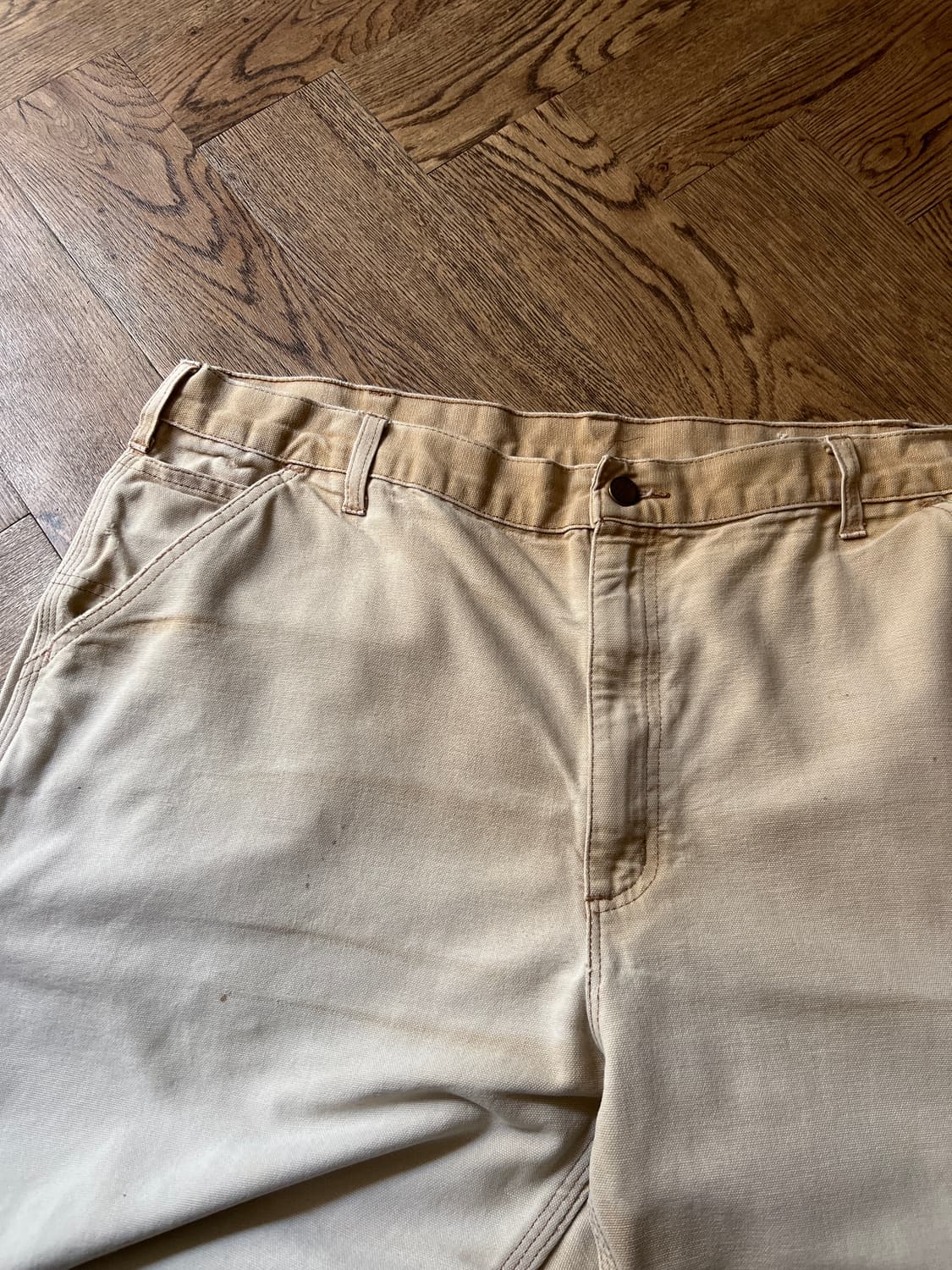 [40]칼하트 USA 빈티지 페이딩 브라운 싱글니 카펜터 워크 팬츠 상품이미지2