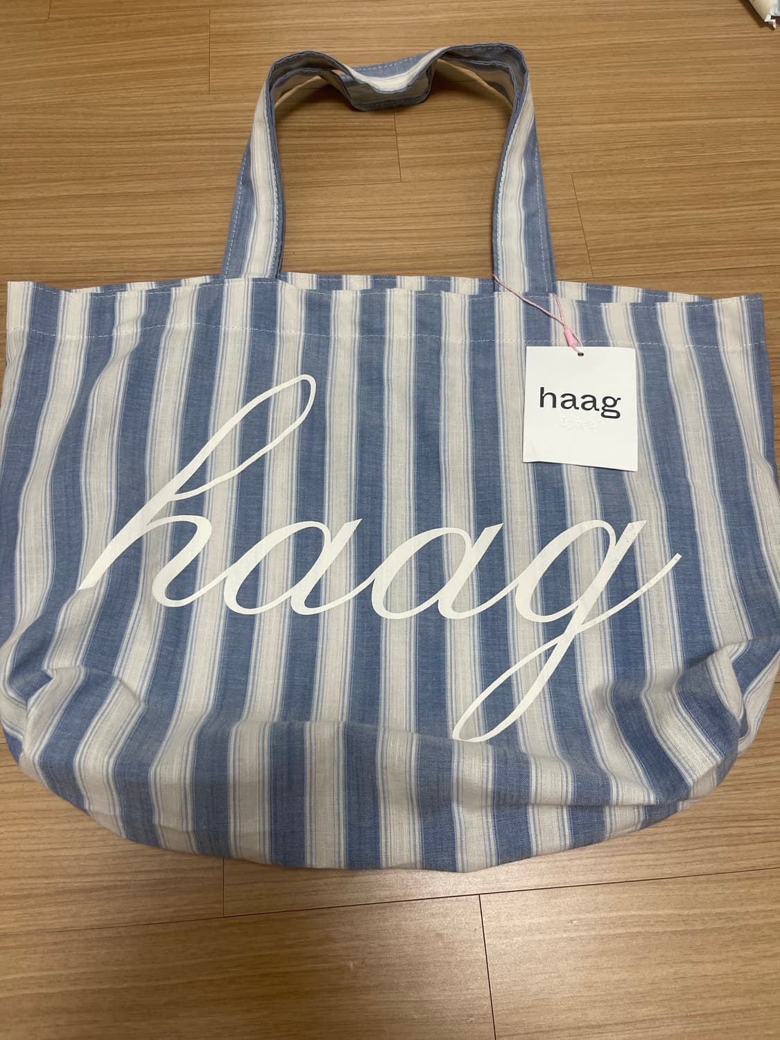헤이그 스트라이프 에코백 haag a Signature  logoBag 상품이미지1